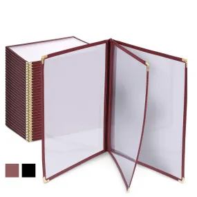 TheLAShop 8-1/2"x14" Clear Restaurant Menu Cover Folder 6 View 30ct/pk