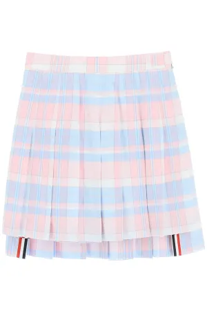 Thom browne madras pleated skirt