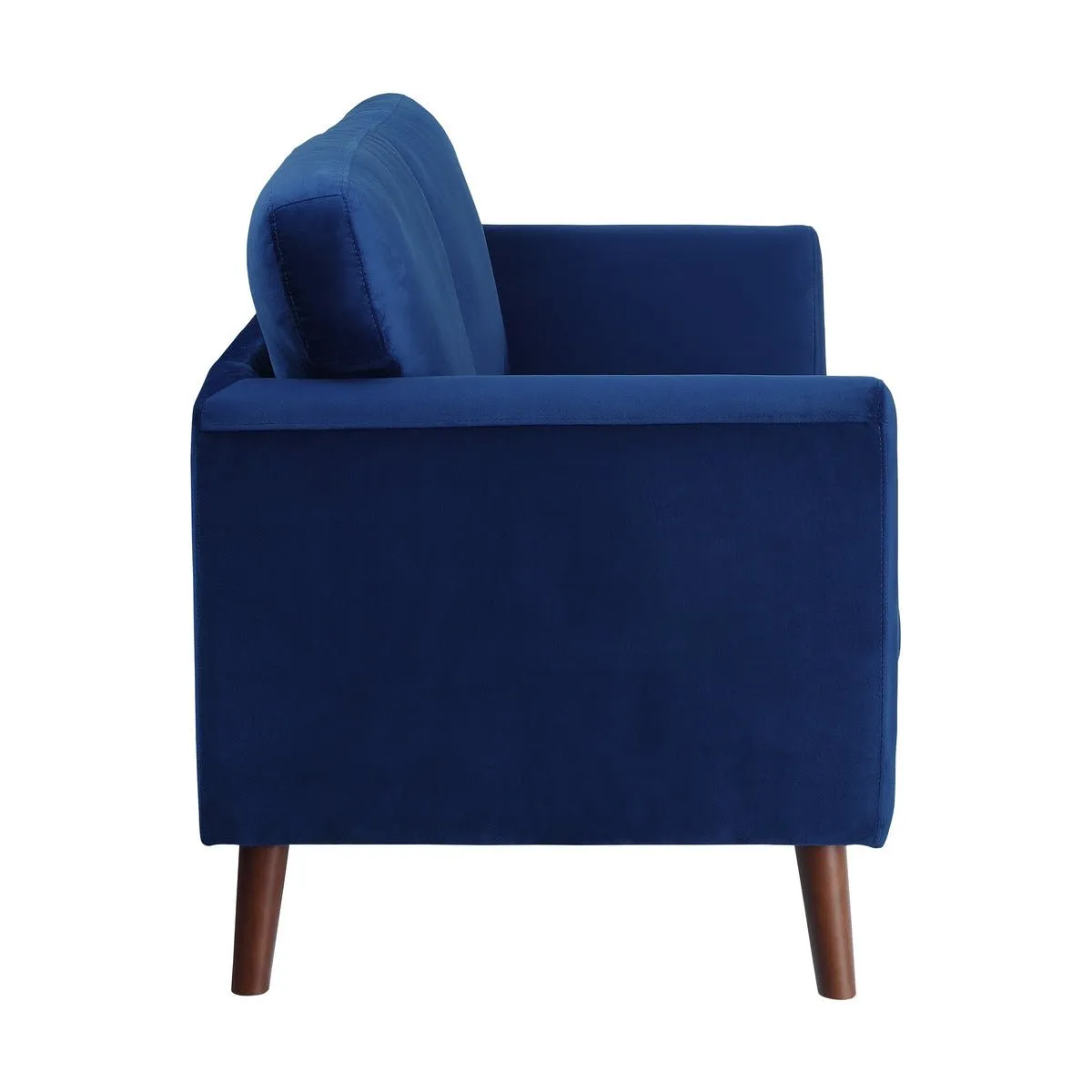 Tolley Collection Blue Velvet Fabric Loveseat