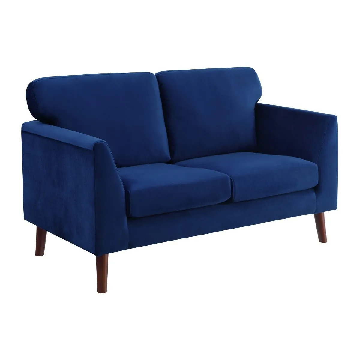 Tolley Collection Blue Velvet Fabric Loveseat