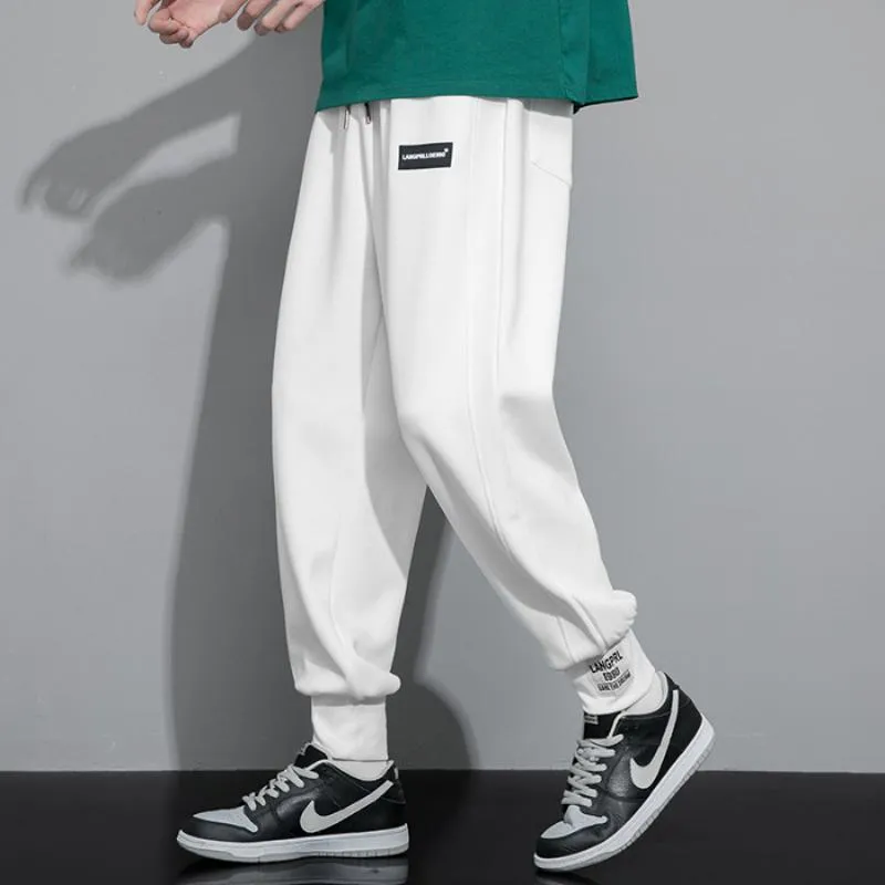 Trendy Knitted Casual Solid Color Sports Loose Fit Sweatpant