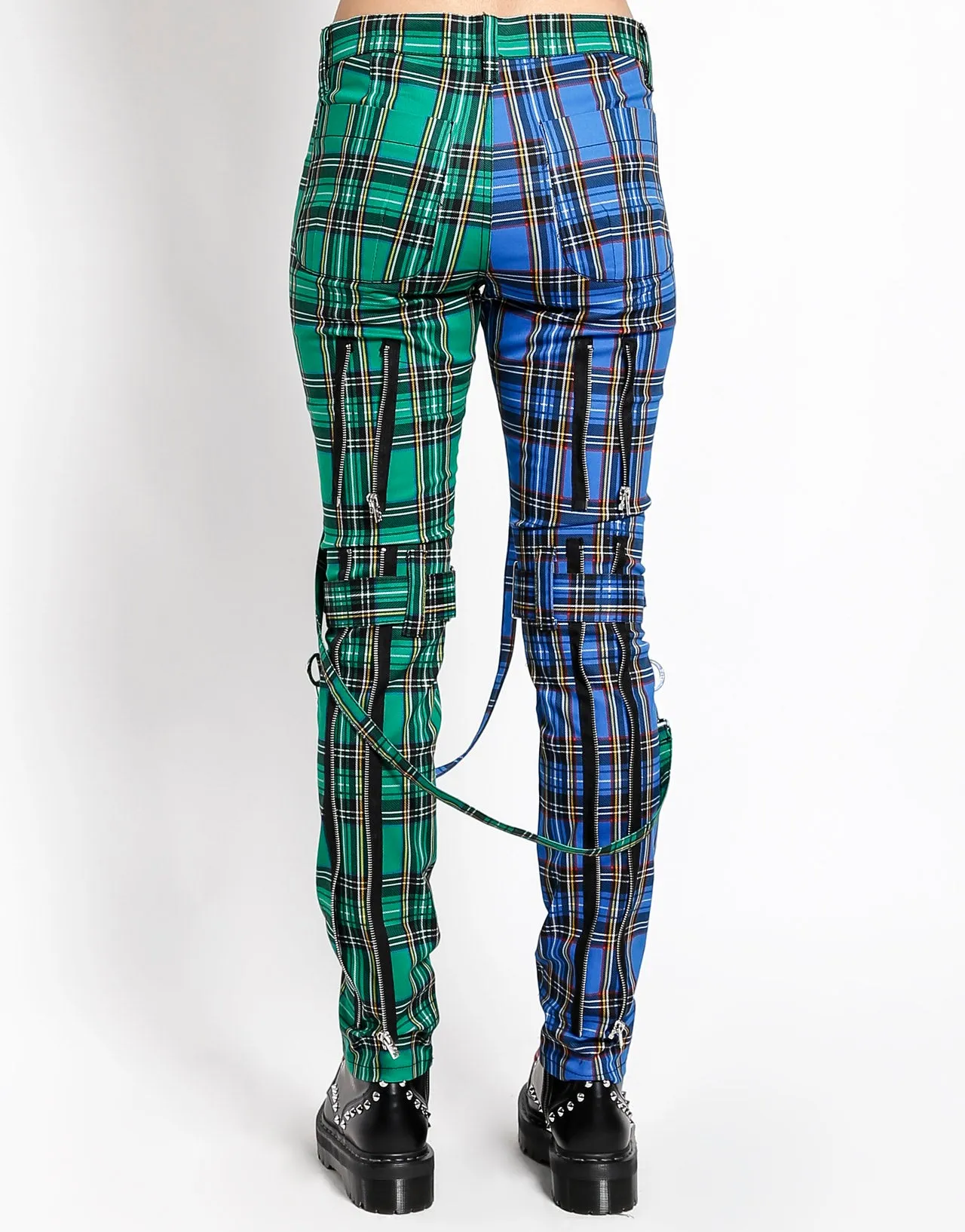 Tripp NYC Split Leg Plaid Bonage Pants