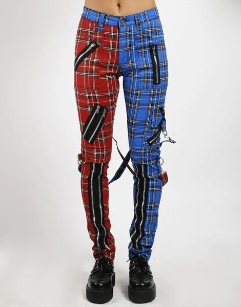 Tripp NYC Split Leg Plaid Bonage Pants