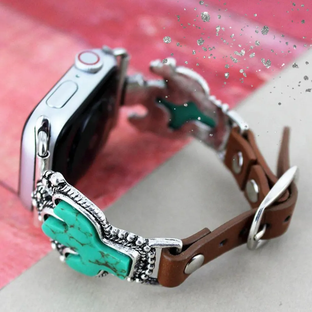 Turquoise Stone Cactus Apple Watch Band