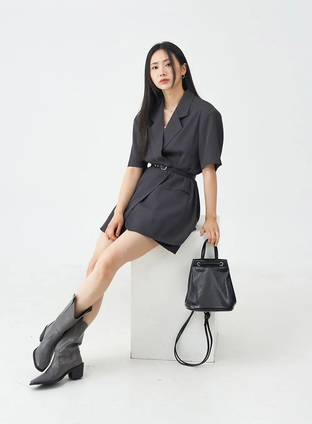 Two-way Glossy Bucket Bag OG03