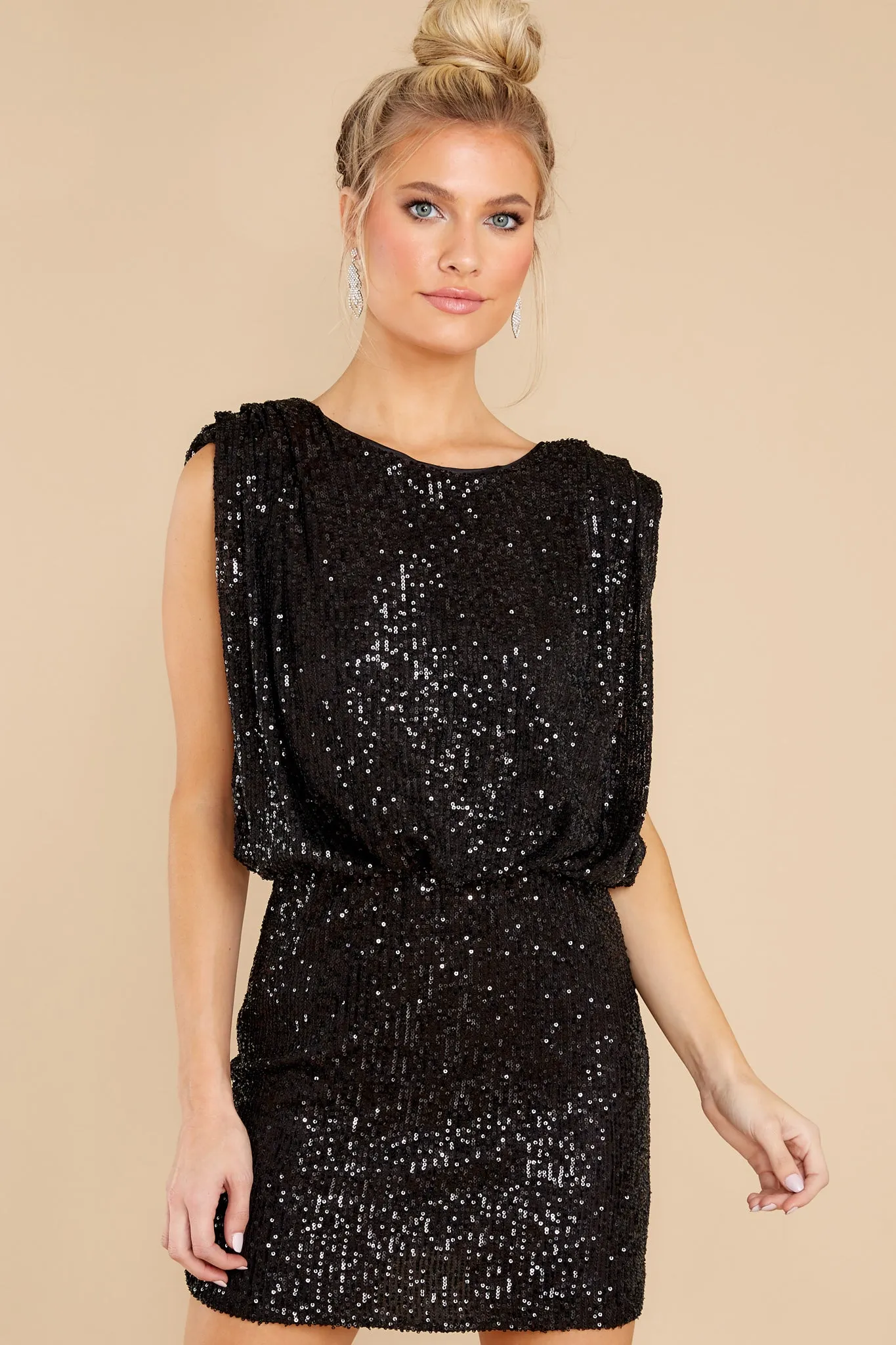 Unstoppable Beauty Black Sequin Dress