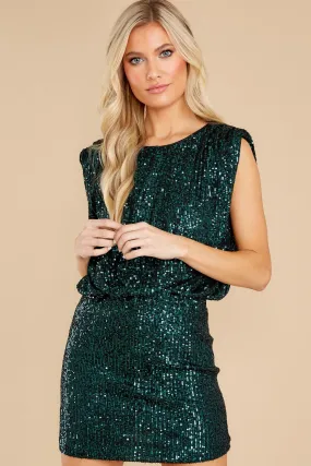 Unstoppable Beauty Green Sequin Dress