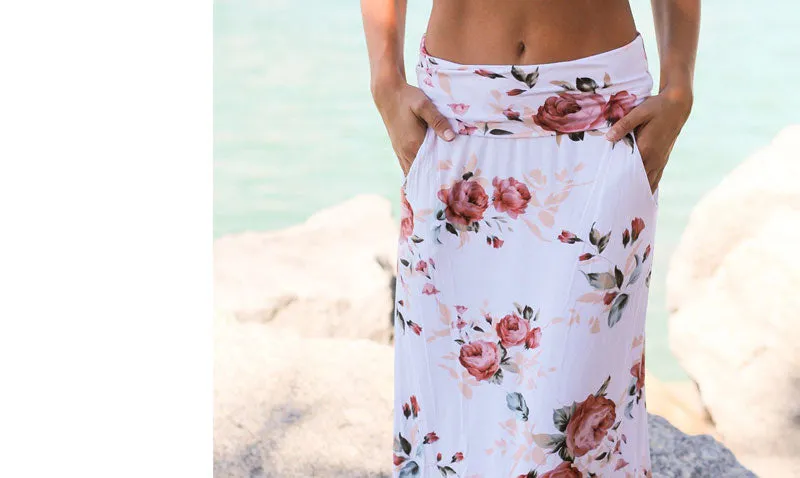 VenusFox Casual Boho floral print Vintage skirt