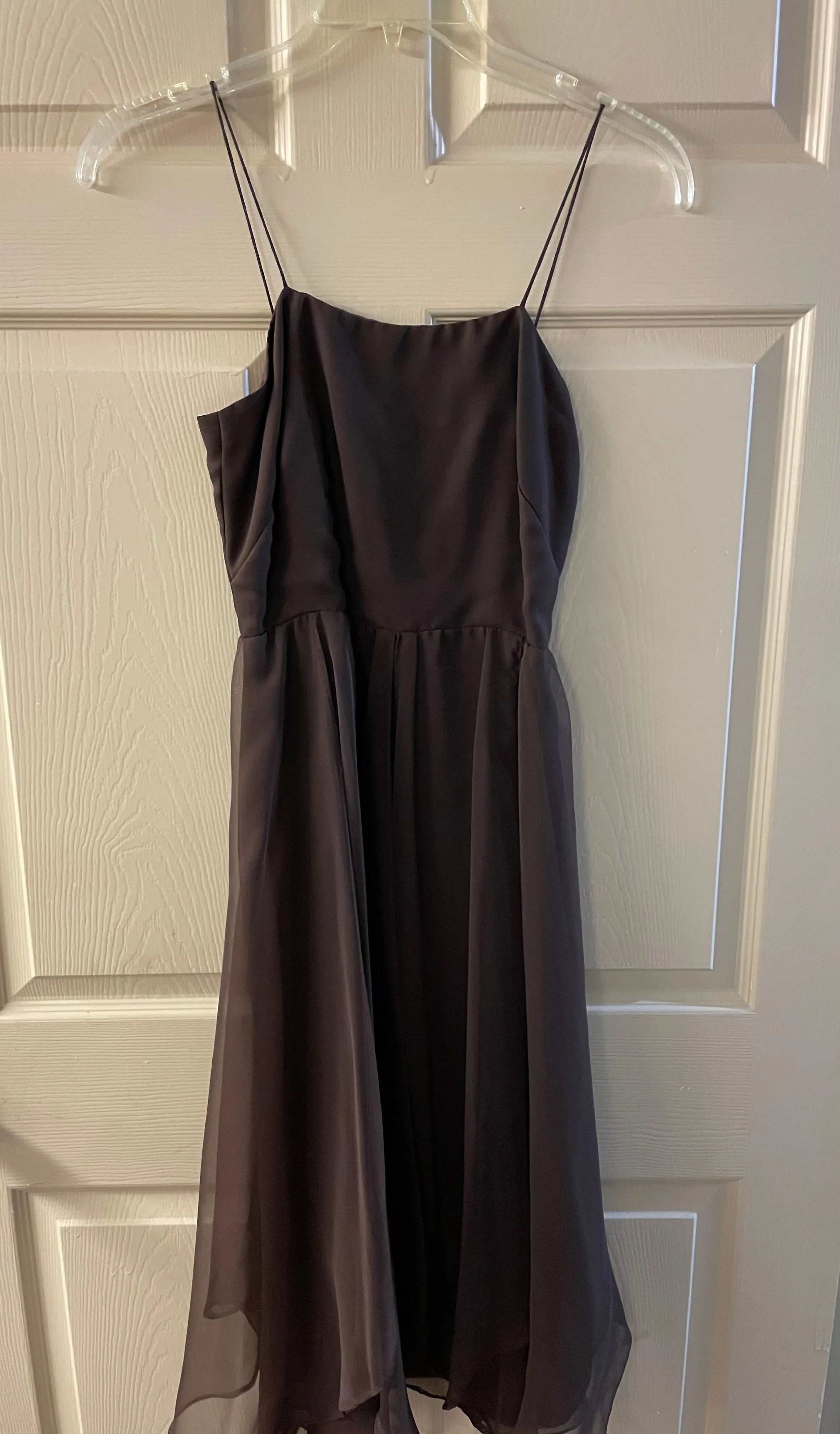 Vintage Womens MISS ELLIETTE California Brown Spaghetti Strap with Sheer Cape Cocktail Party Maxi Dress Sz 6