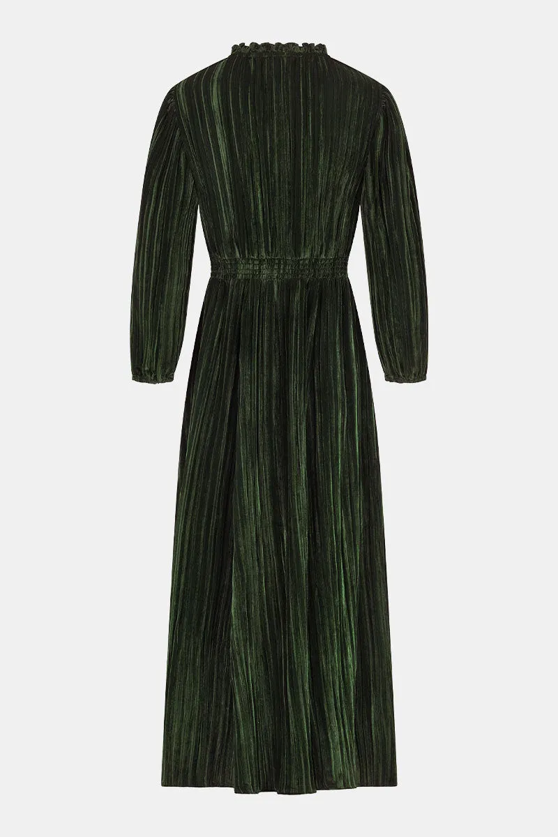 Wendy Green Crinkle Velvet Dress