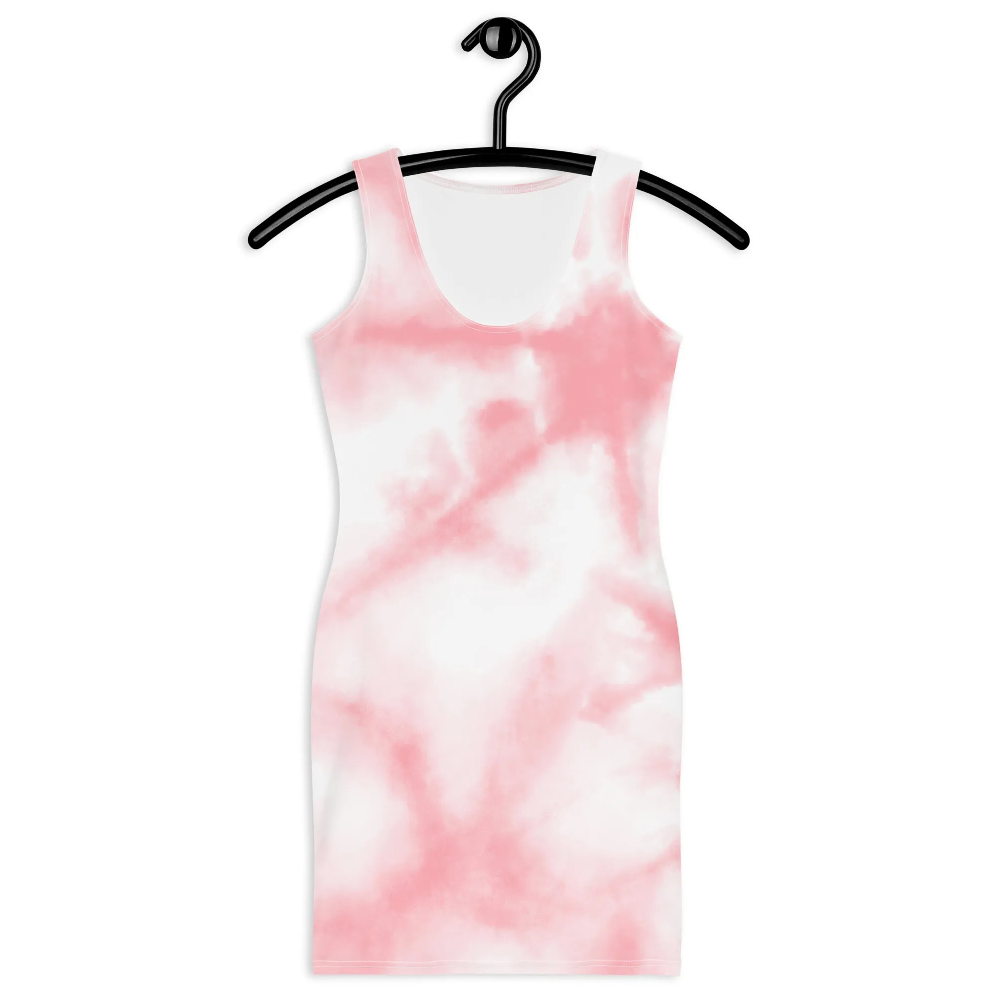 White & Pink tie&die Bodycon dress