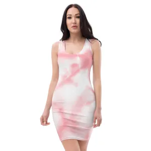 White & Pink tie&die Bodycon dress