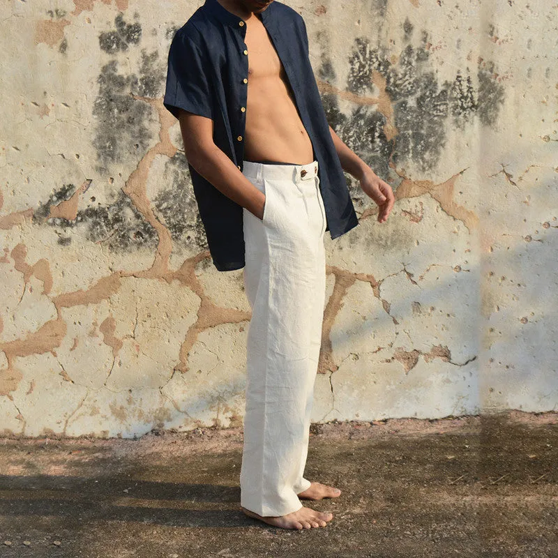 White Linen Pants for Men | Relax Fit