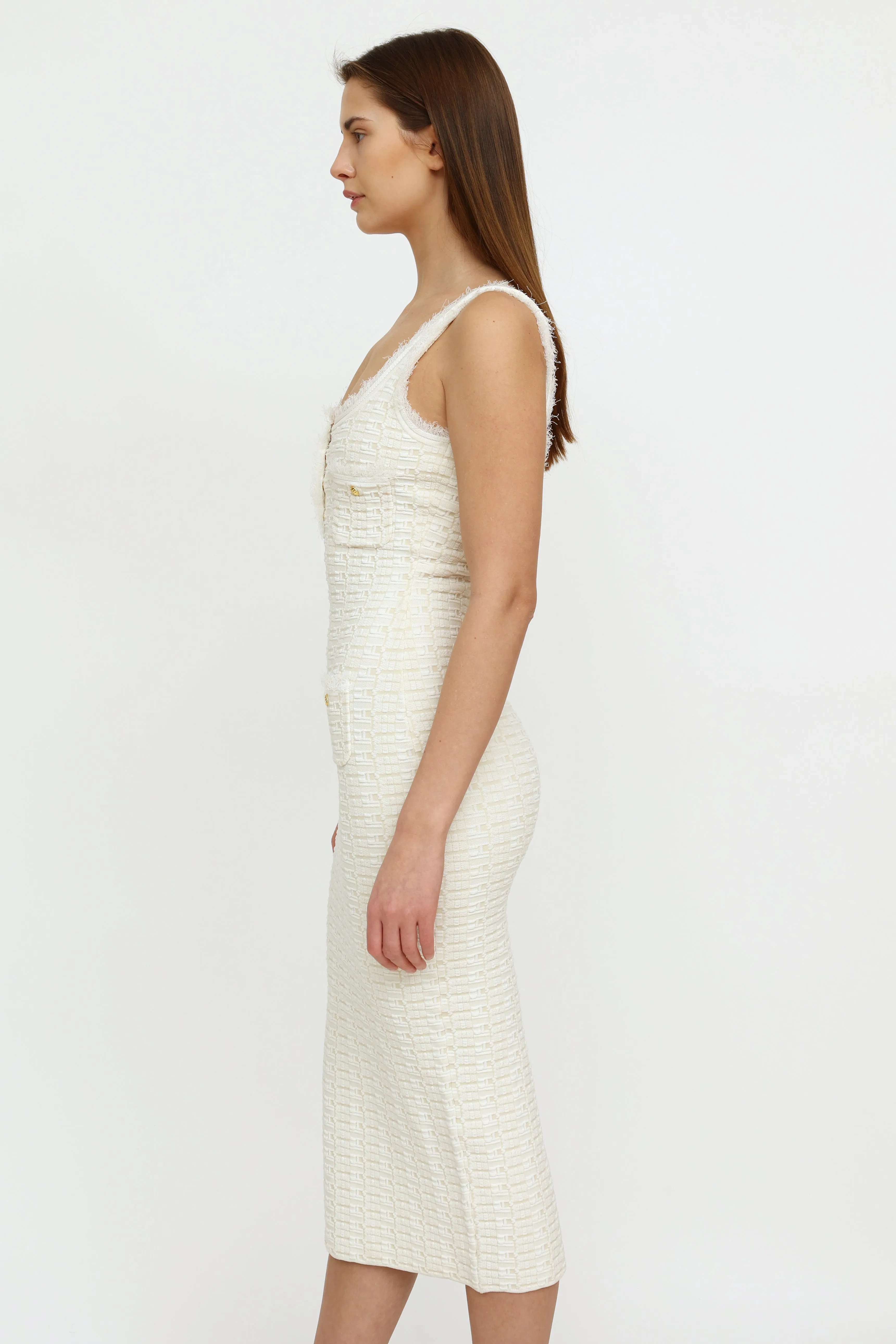 White Nina Sleeve-Less Dress