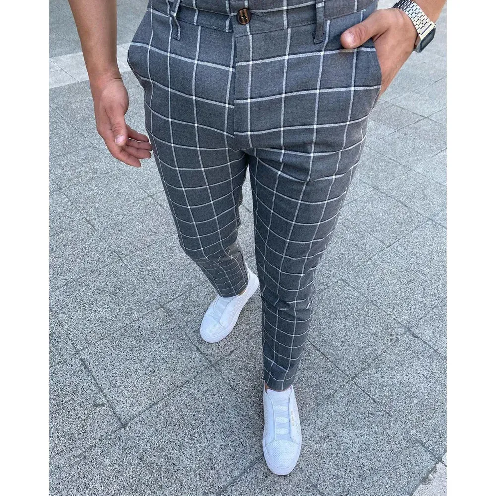 Wiaofellas  -  Business Casual Men's Long Pants Retro Fashion Straight Leg Pants Men's Fashionable Temperament Office Suit Pants MA2