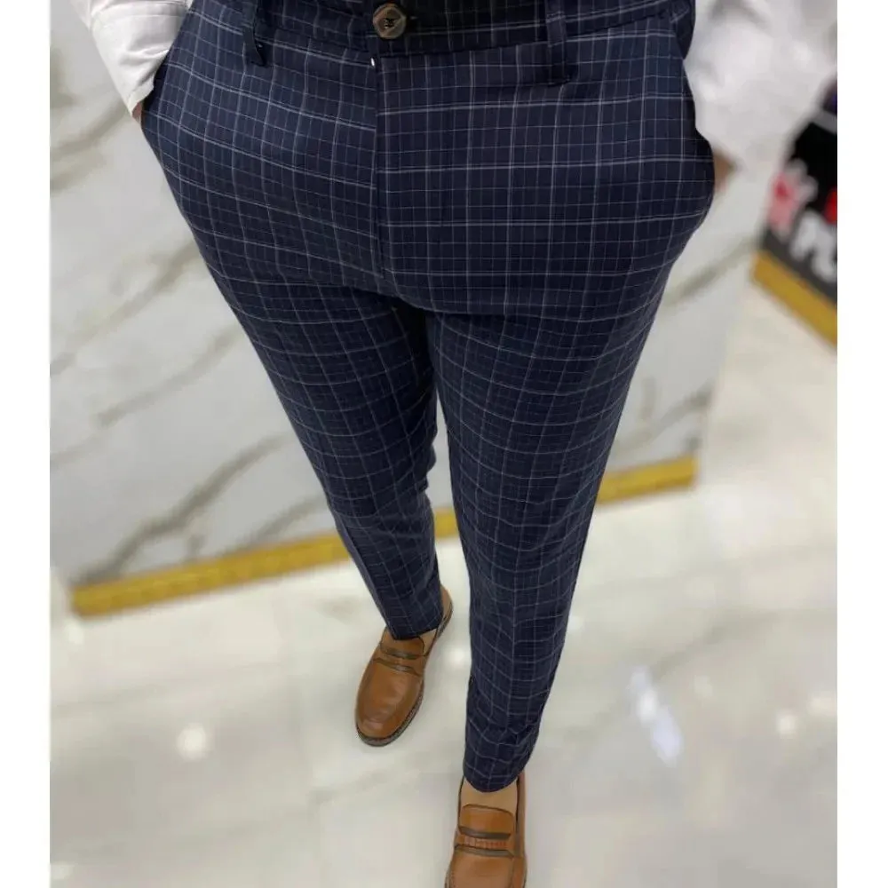 Wiaofellas  -  Business Casual Men's Long Pants Retro Fashion Straight Leg Pants Men's Fashionable Temperament Office Suit Pants MA2