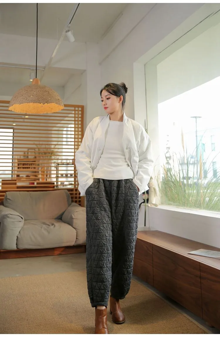 Winter Warm Harem Pants, Women's Autumn Winter Cotton Loose Trousers,Winter Pants