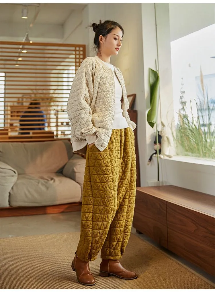 Winter Warm Harem Pants, Women's Autumn Winter Cotton Loose Trousers,Winter Pants