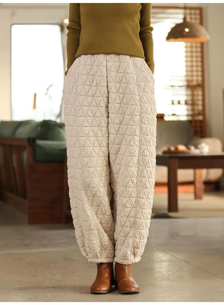 Winter Warm Harem Pants, Women's Autumn Winter Cotton Loose Trousers,Winter Pants