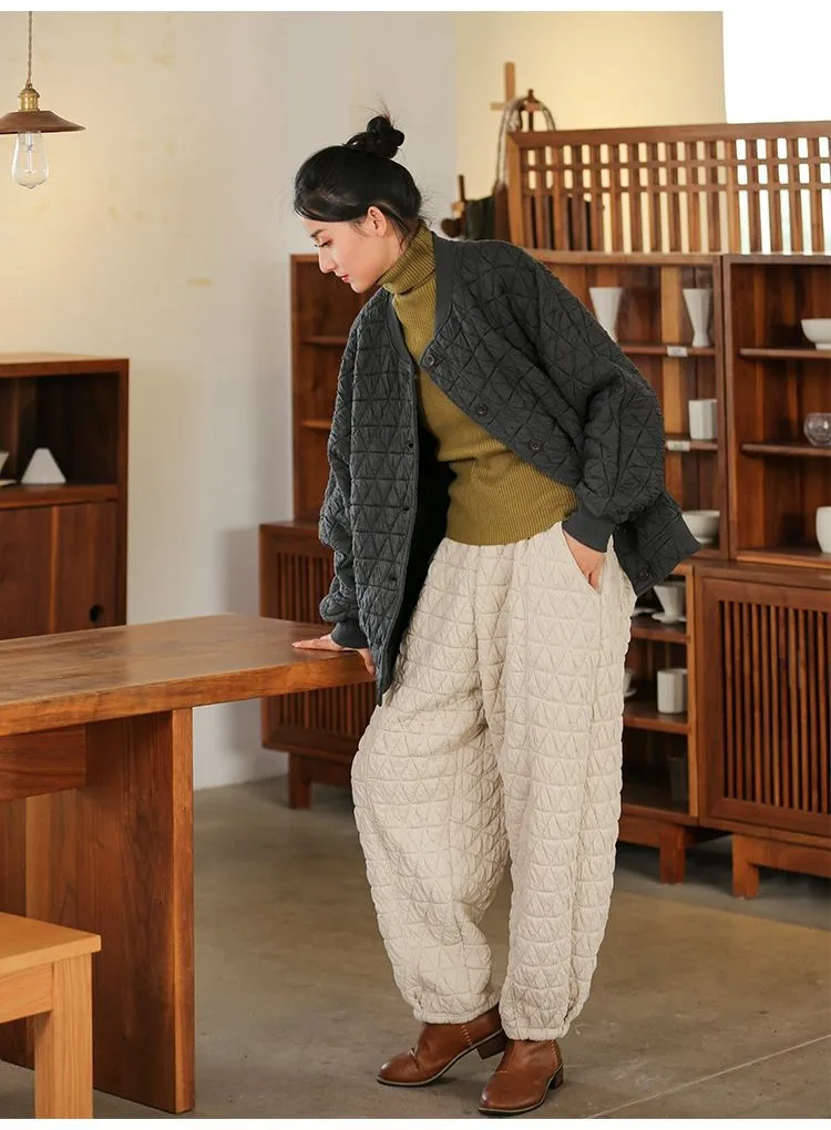 Winter Warm Harem Pants, Women's Autumn Winter Cotton Loose Trousers,Winter Pants