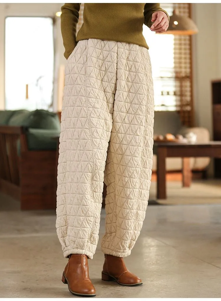 Winter Warm Harem Pants, Women's Autumn Winter Cotton Loose Trousers,Winter Pants