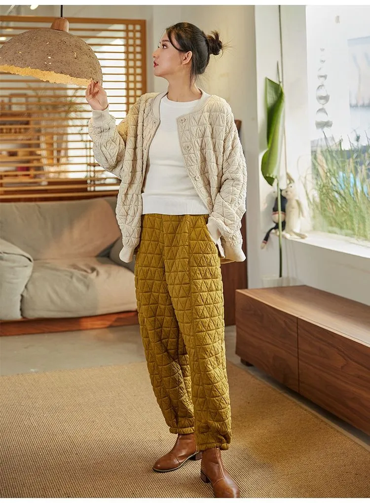 Winter Warm Harem Pants, Women's Autumn Winter Cotton Loose Trousers,Winter Pants