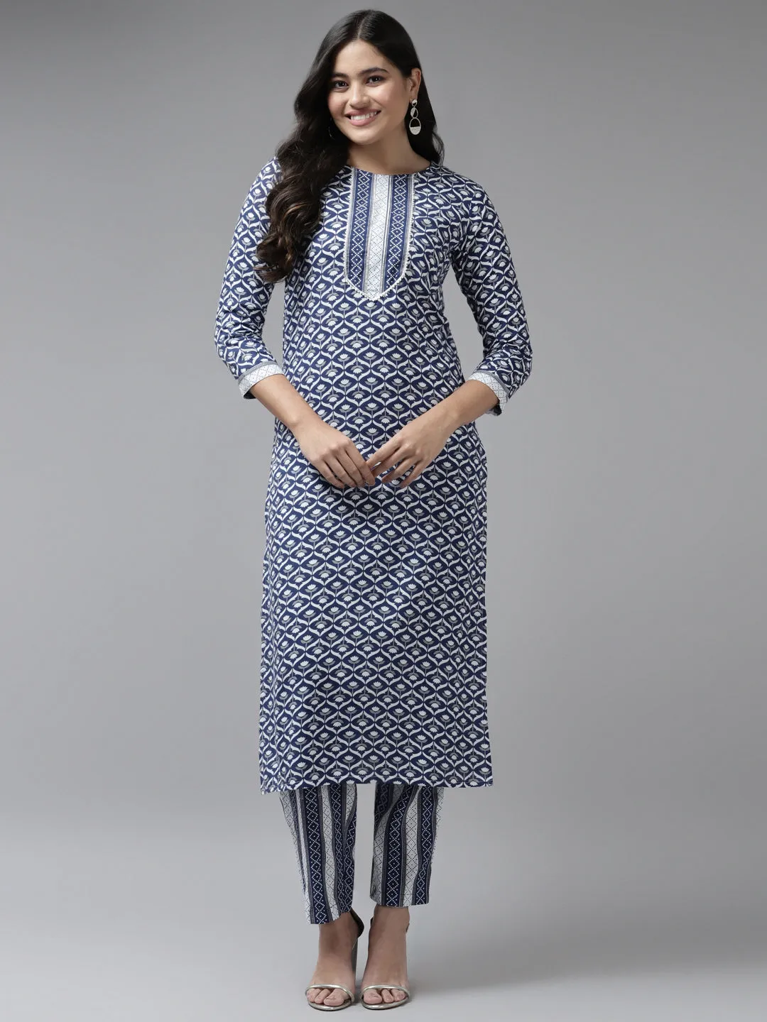 Women Blue Rayon Kurta Set