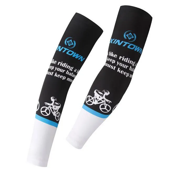 XINTOWN Black White Stripe Cycling Arm Warmers