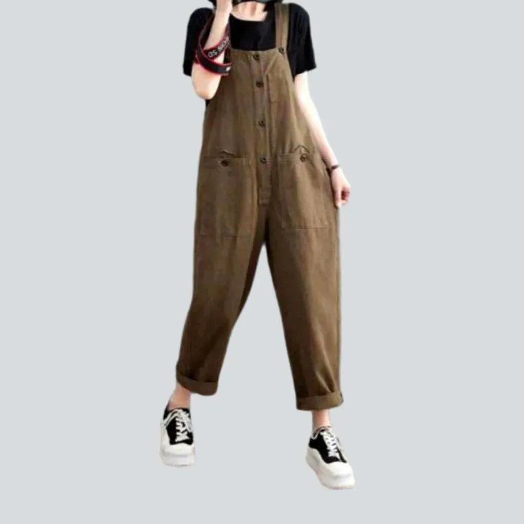 Y2k loose jeans overall for ladies