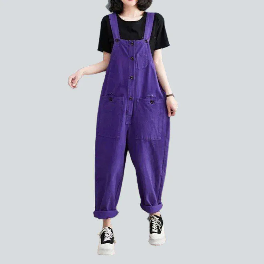 Y2k loose jeans overall for ladies