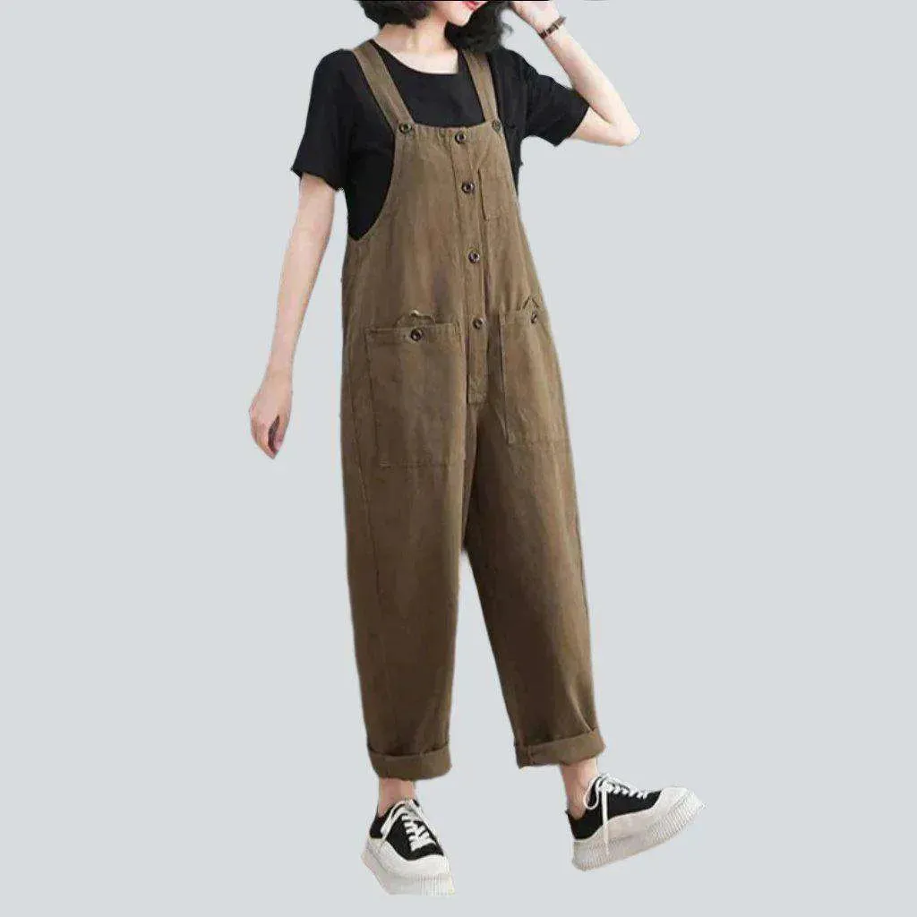 Y2k loose jeans overall for ladies