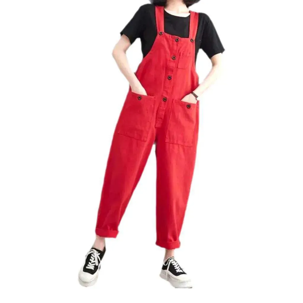 Y2k loose jeans overall for ladies