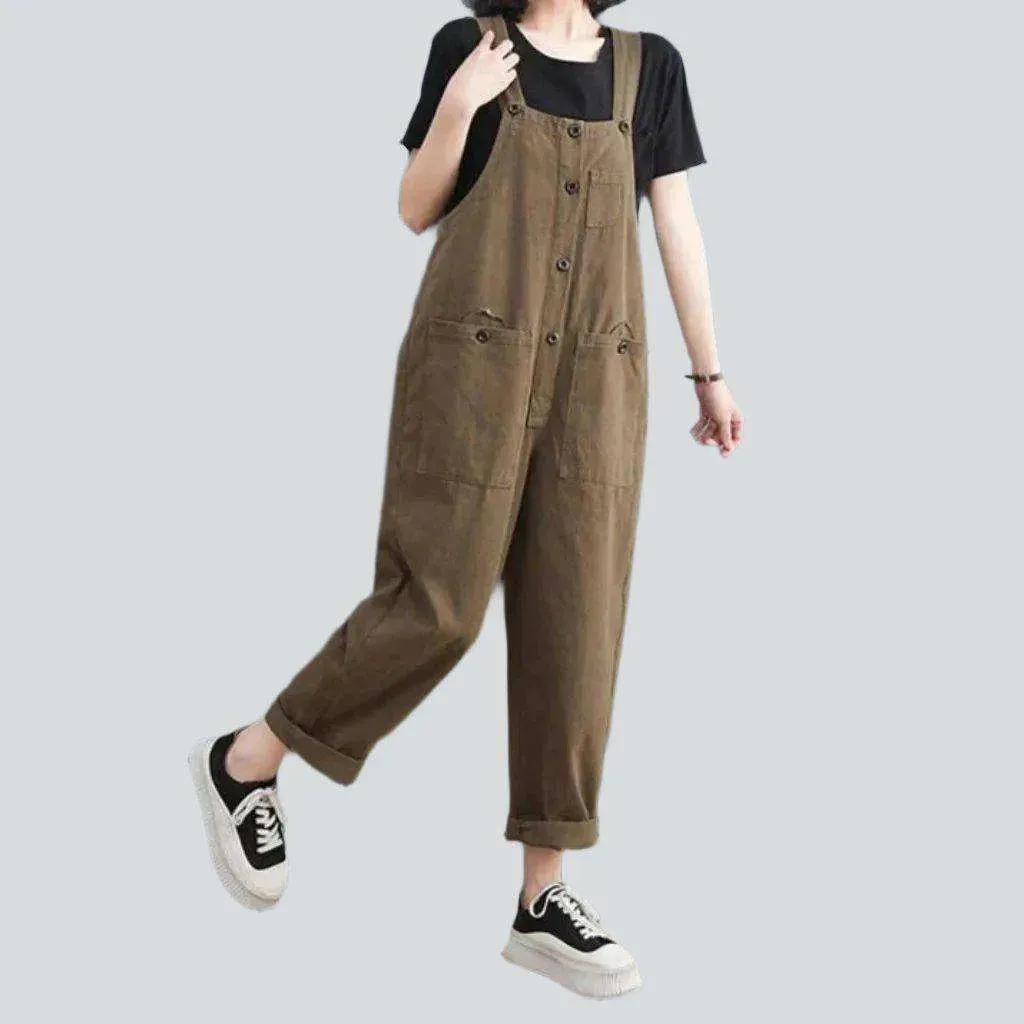 Y2k loose jeans overall for ladies