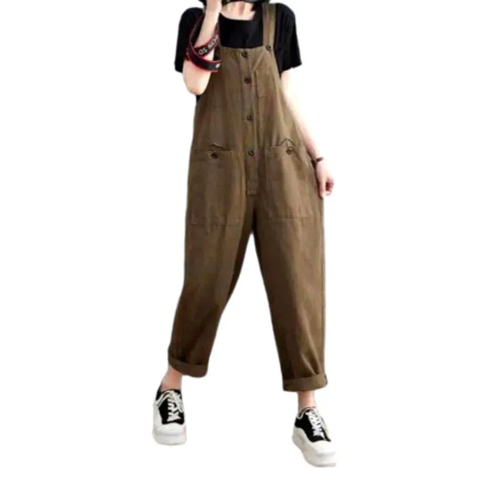 Y2k loose jeans overall for ladies