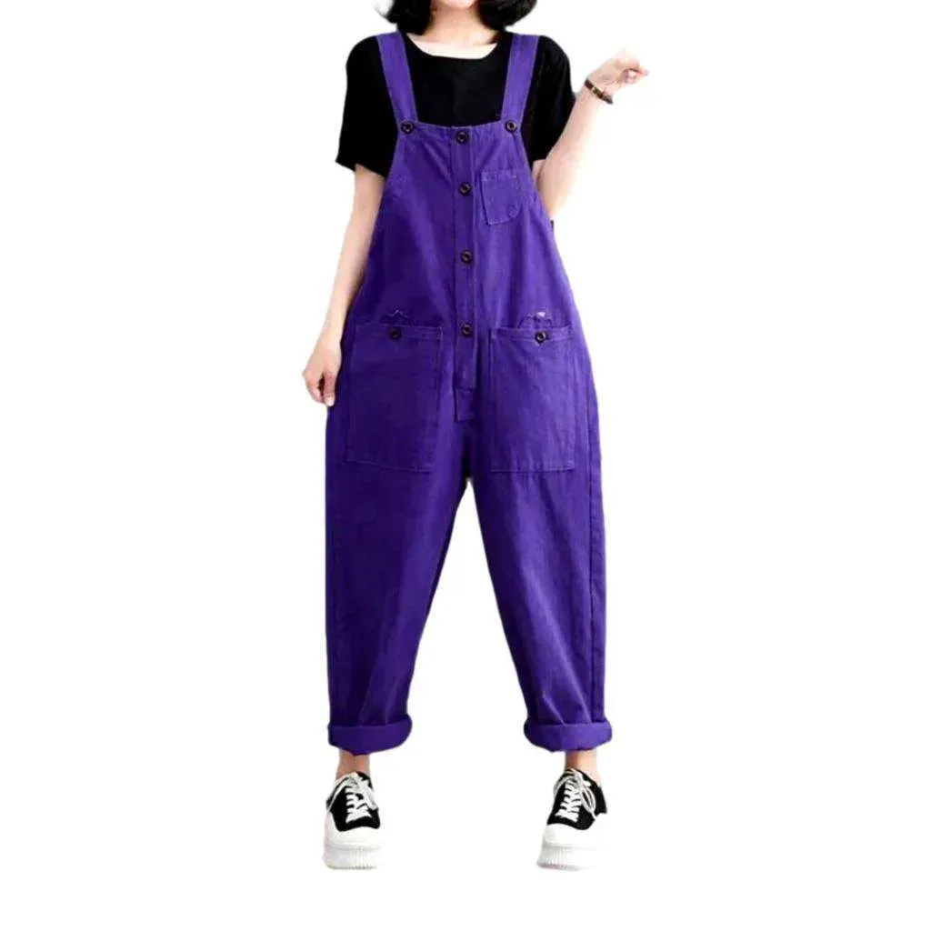 Y2k loose jeans overall for ladies