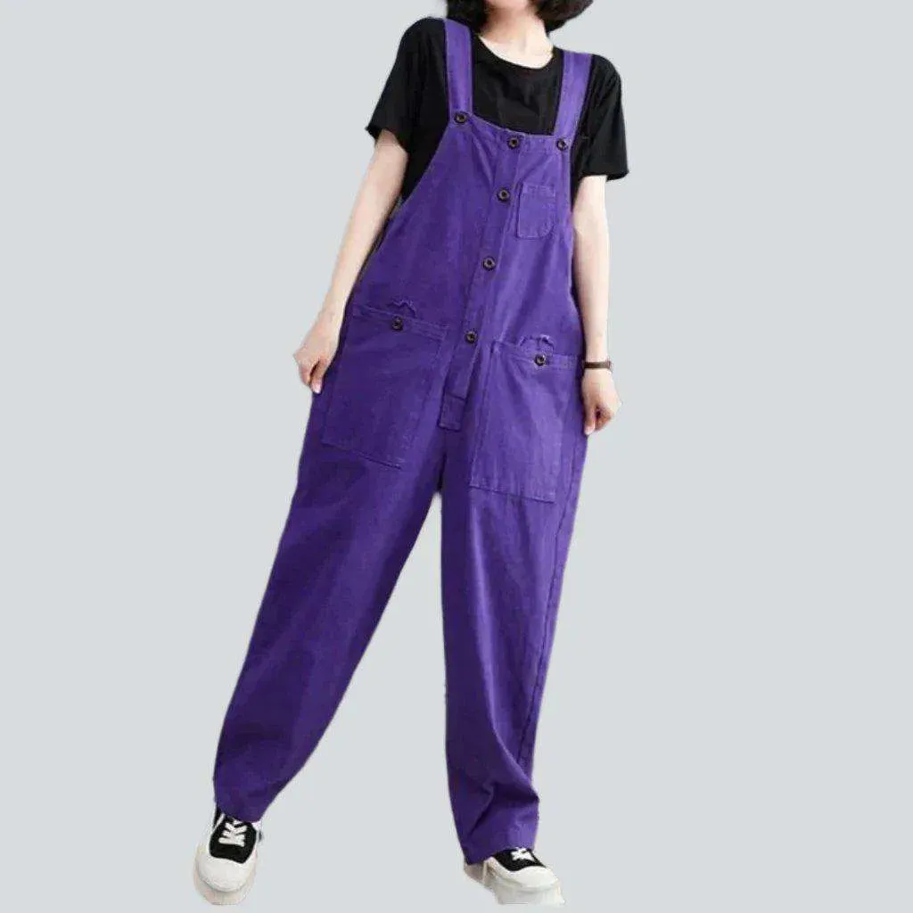 Y2k loose jeans overall for ladies