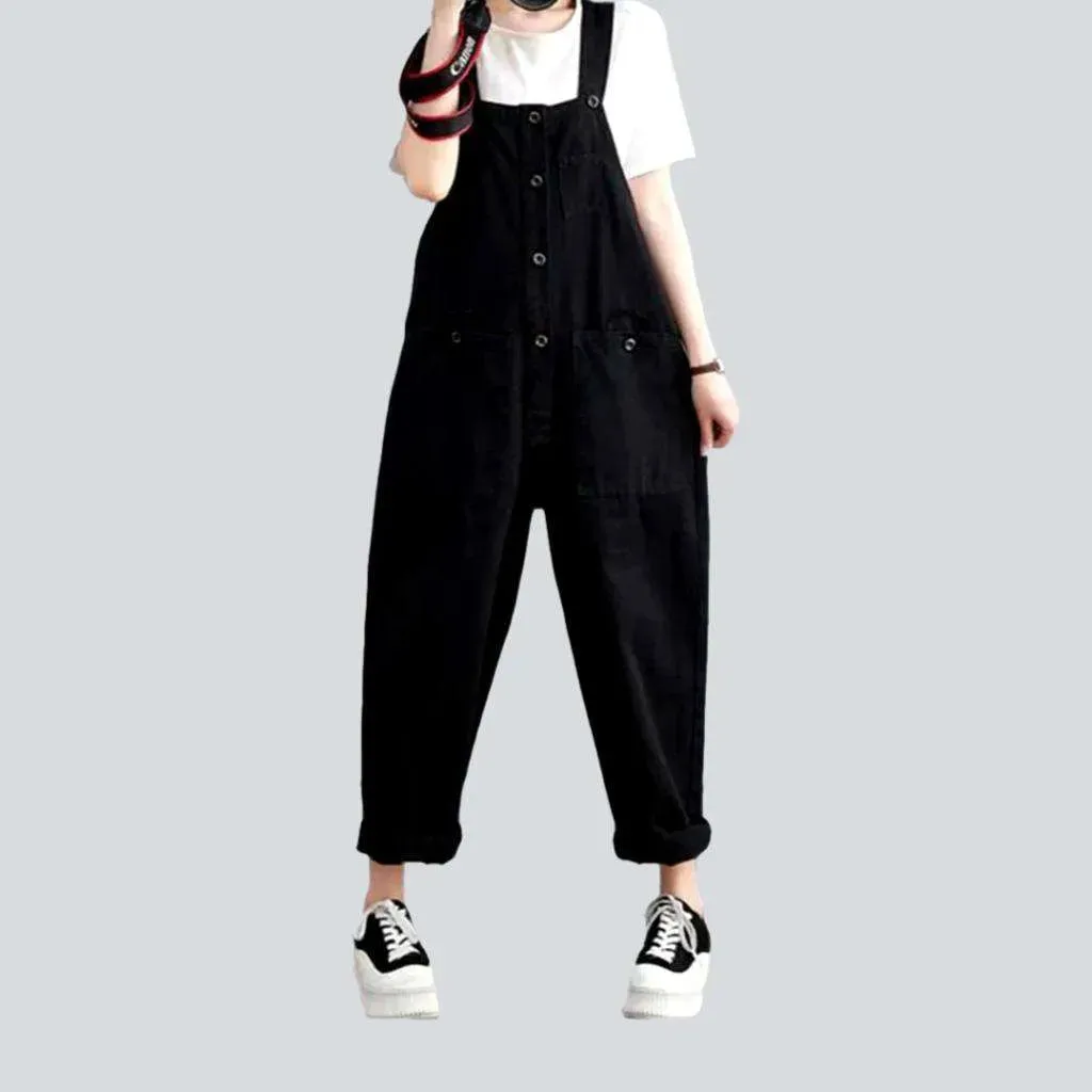 Y2k loose jeans overall for ladies