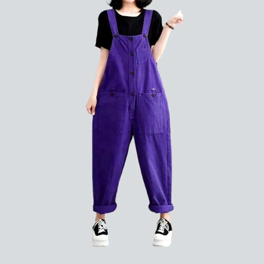 Y2k loose jeans overall for ladies