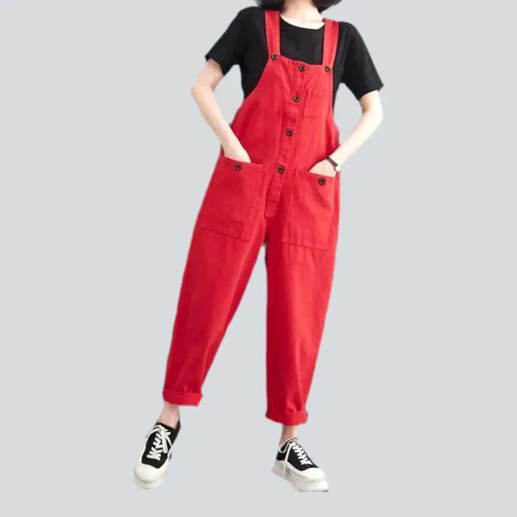 Y2k loose jeans overall for ladies