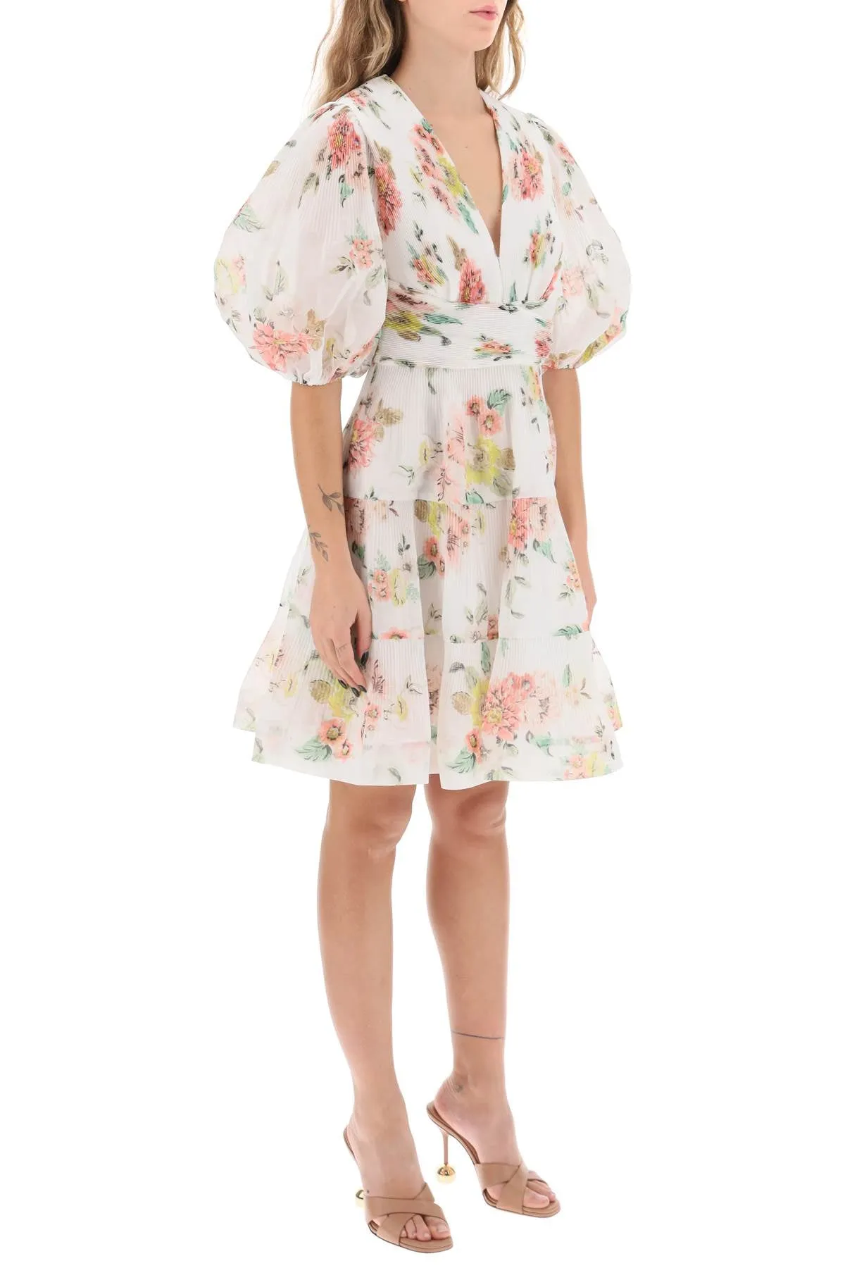 Zimmermann pleated organza mini dress